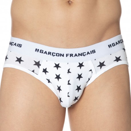 Garçon Français Stars Brief - White XS