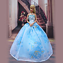 Barbie Doll Deluxe Violet Pattern Blue Polyester Princess Dress
