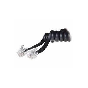 S-Impuls Wendelschnur 4/4 (RJ10) auf 4/4 (RJ10) schwarz, 7,5m (VF v. 5) (TC 70135-7,5)
