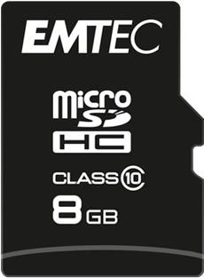 EMTEC Classic - Flash-Speicherkarte (SD-Adapter inbegriffen) - 8GB - Class 10 - microSDHC (ECMSDM8GHC10CG)