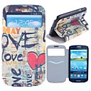 Graffiti Love Pattern PU Leather Full Body Case with Card Slot for Samsung Galaxy S3 I9300