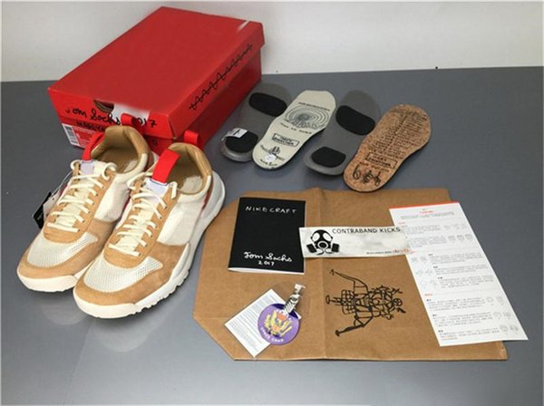 2021 Authentic Tom Sachs x Mars Yard 2.0 TS Men Women Shoes Natural Sport Red Maple Joint Limited Sneakers With Original box