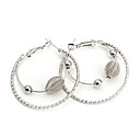 Silver Alloy Bead Multi-circle Hoop Earrings