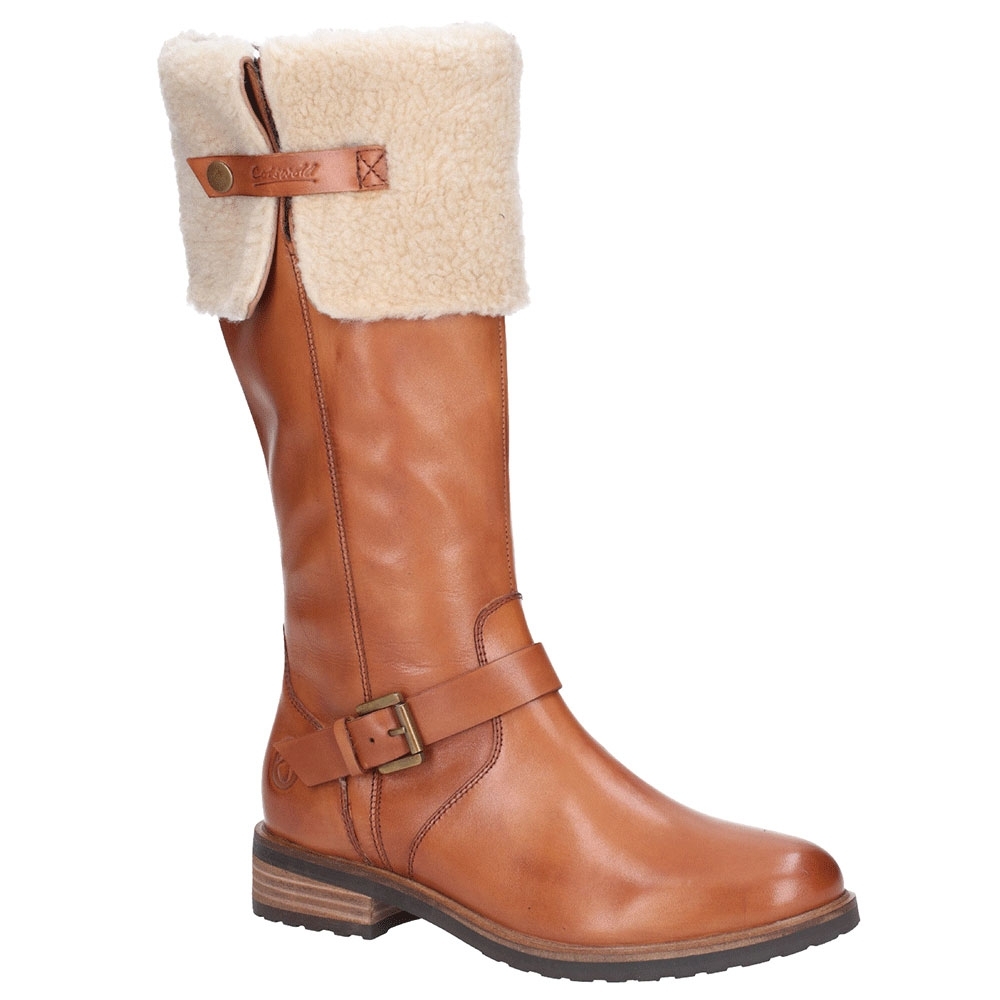 Cotswold Womens Oaksey Fleece Lined Leather Winter Boots UK Size 6 (EU 39)