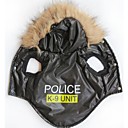 Cool K-9  Pattern Cotton-Padded Hoodies Vest for Pets Dogs (Black Assorted Sizes)