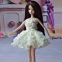 Barbie Doll Sweet Girl White Rose Party Dress