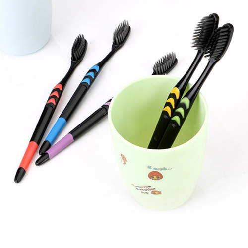 10pcs Soft Bamboo Charcoal Toothbrush Black Tooth Brush Eco-friendly Oral Teeth Care Brush For Kids And Adults