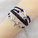Vintage Peace pigeon 18cm Women's Black-Blue Alloy Wrap Bracelet(Black-Blue)(1 Pc)