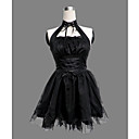 manches mi-longueur de coton noir de polyester lolita tenue