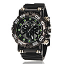 Men's Aviator Style Fashion Black Dial Silicone Band Quartz Wrist Watch (Assorted Colors)