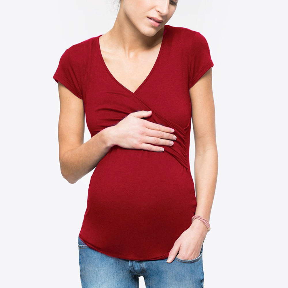 Casual Ruched Wrap Nursing Tee