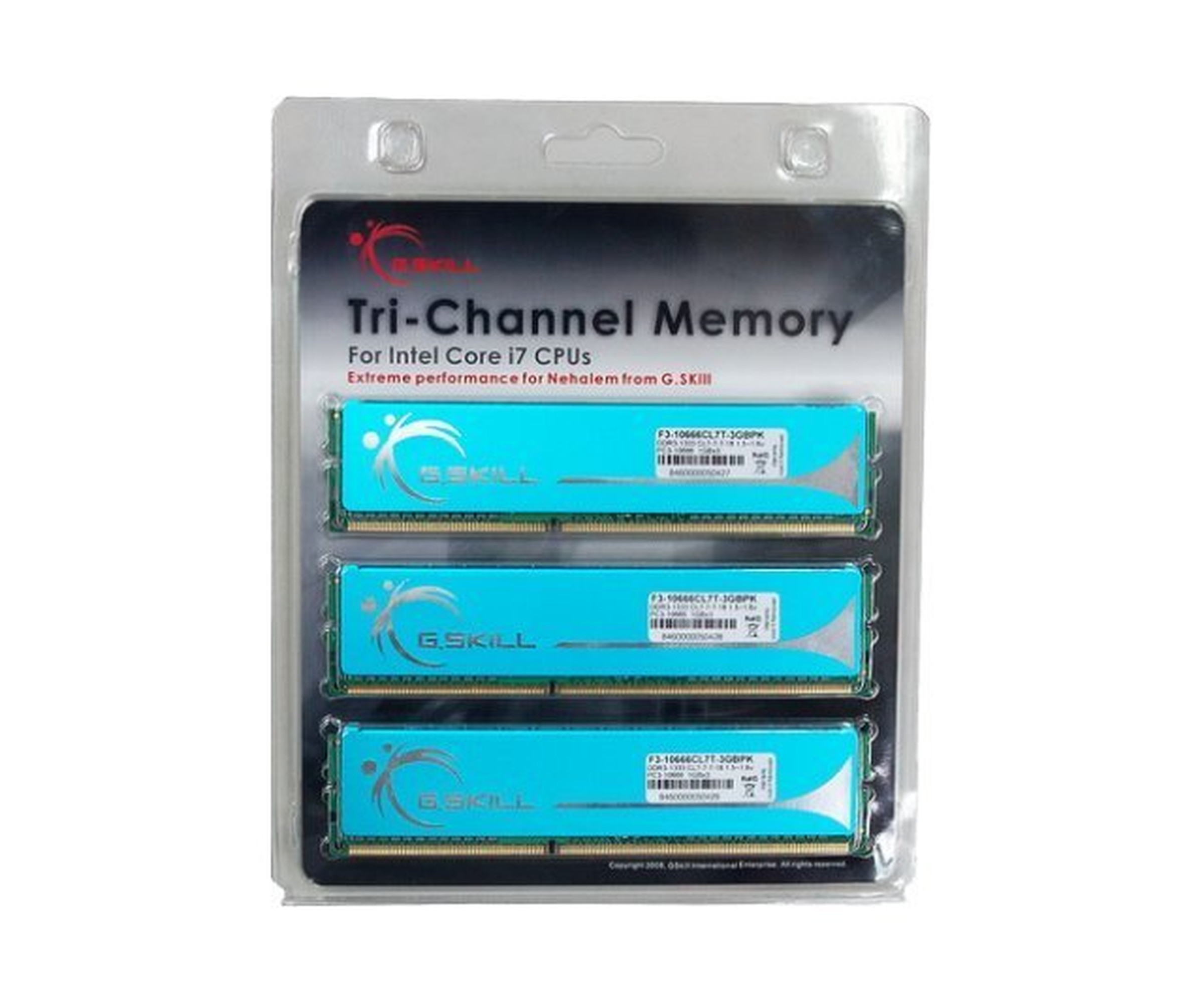 G.Skill PK Series F3-10666CL7T-6GBPK Tri-Channel - DDR3 - 6 GB: 3 x 2 GB - DIMM 240-PIN - 1333 MHz / PC3-10666 - CL7 - 1.5 - 1.6 V - ungepuffert - non-ECC