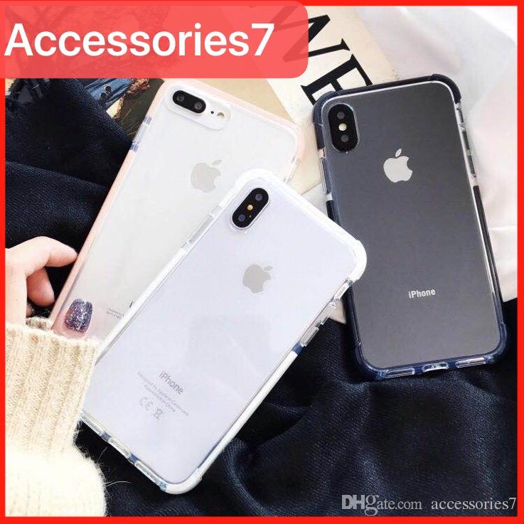 Luxury Ultra-Thin Clear Stylish Bumper Corner Shockproof Plating Soft Silicone Phone Case Cover For Apple iPhone XS Max XR 10 X 8 7 6S Plus