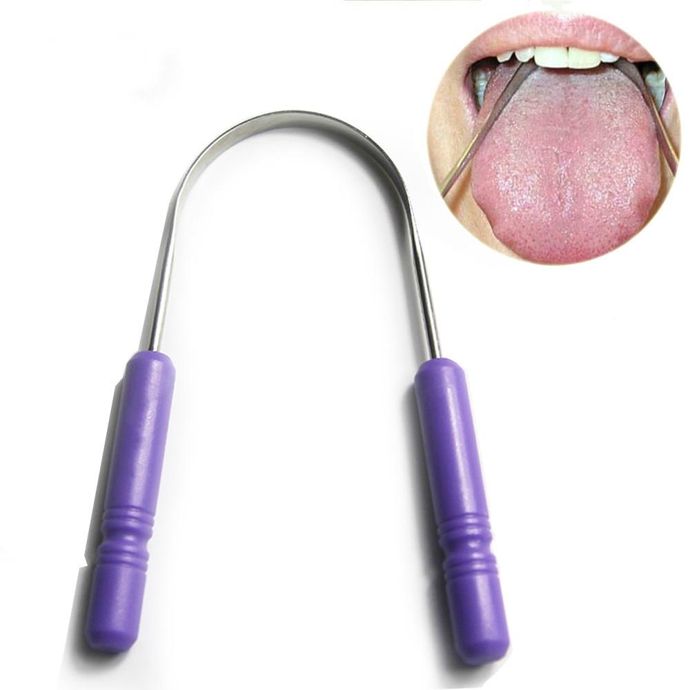 Hot Cheap Tongue Cleaner Best Stainless Steel Silica Handle Tongue Scraper Oral Hygiene Dental Tongue Cleaning Brush Oral Care Free Shipping