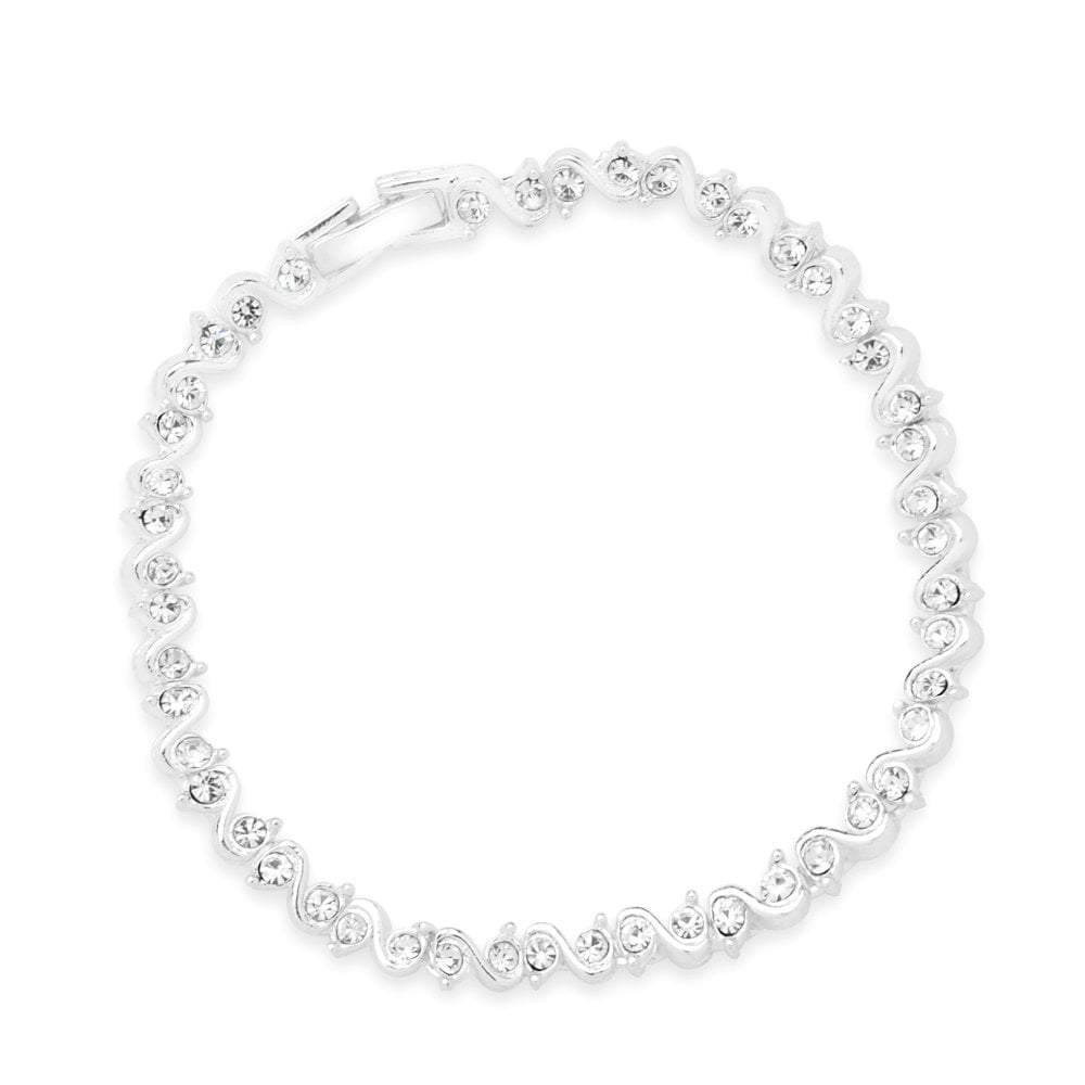 Silver Plated Crystal S Bracelet