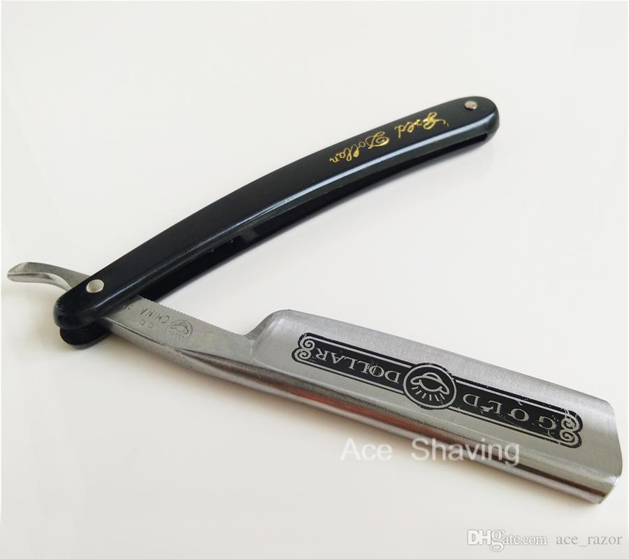 Gold Dollar #66 Alloy Steel Shaving Straight Single Blade Beard Razor Barber Folding Knife Hair Shaver Grooming Tool