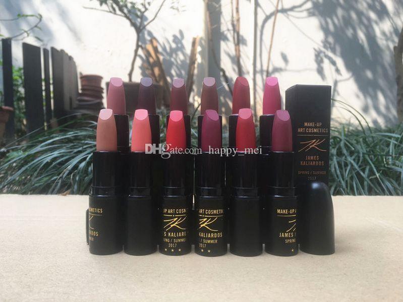 Factory Direct DHL Free Shipping New Makeup Lips M837 James Kaliardos Spring/Summer 2017 Matte Lipstick!12 Different Colors