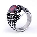 Titanium Steel Ruby Men's  Ring