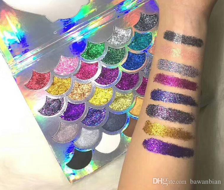 New arrival Beautiful Cosmetics 32 Color The Mermaid Scale Glitter Eyeshadow Makeup Eye Shadow Palette 1pcs