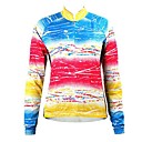 Arsuxeo Women's Colorful Stripe Breathable Long Sleeve Cycling Jersey