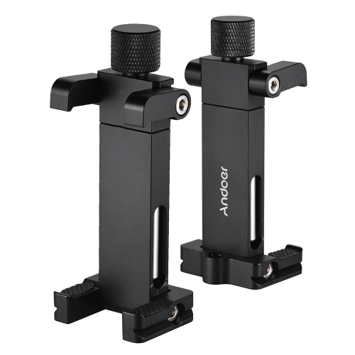 Andoer Faltbarer verstellbarer Smartphone Metall Clip Halter Klemmhalterung