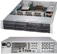 Supermicro SC825 TQC-600WB - Rack - einbaufähig - 2U - verbessertes, erweitertes ATX - SATA/SAS - Hot-Swap 600 Watt - Schwarz
