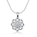 Fashion Silver Plated Inlaid Zircon Snowflake Necklace (1 Pc)