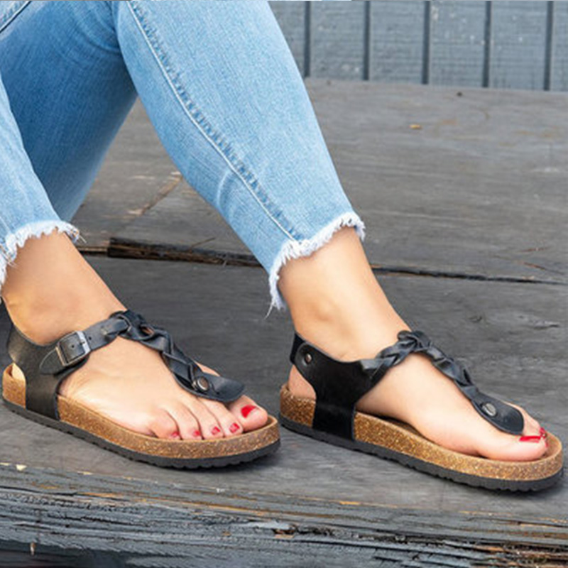 Casual Braiding Design Flat Sandals