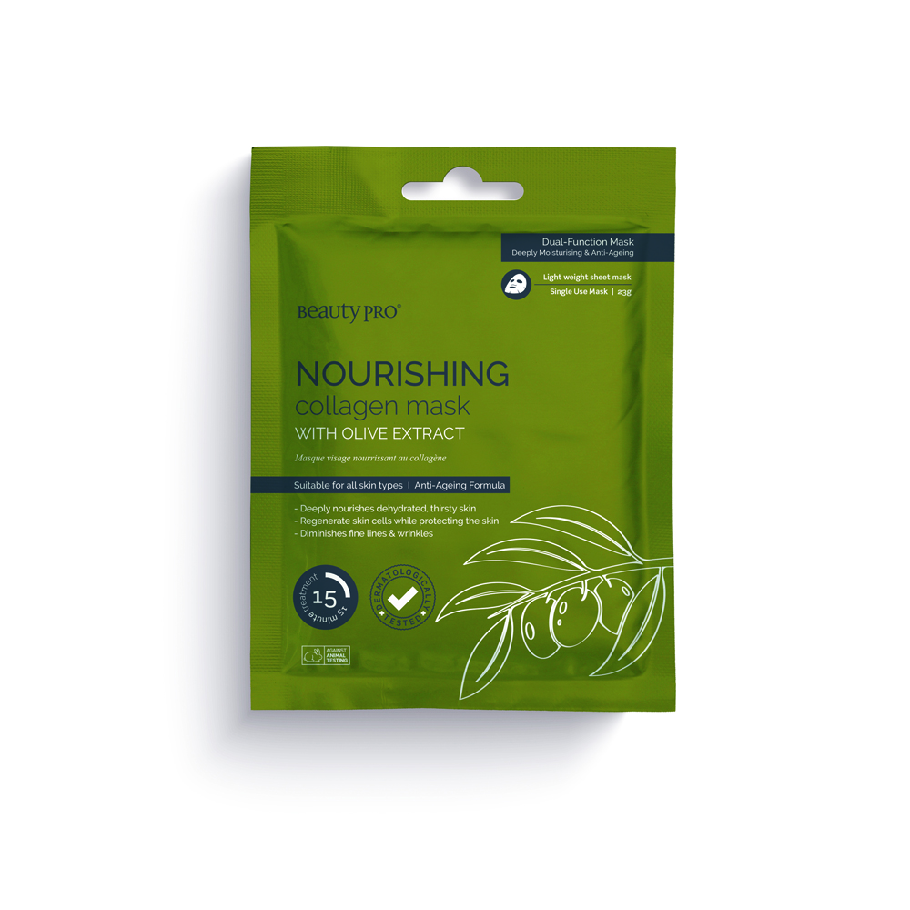 beautypro nourishing collagen face mask with olive extract 23g