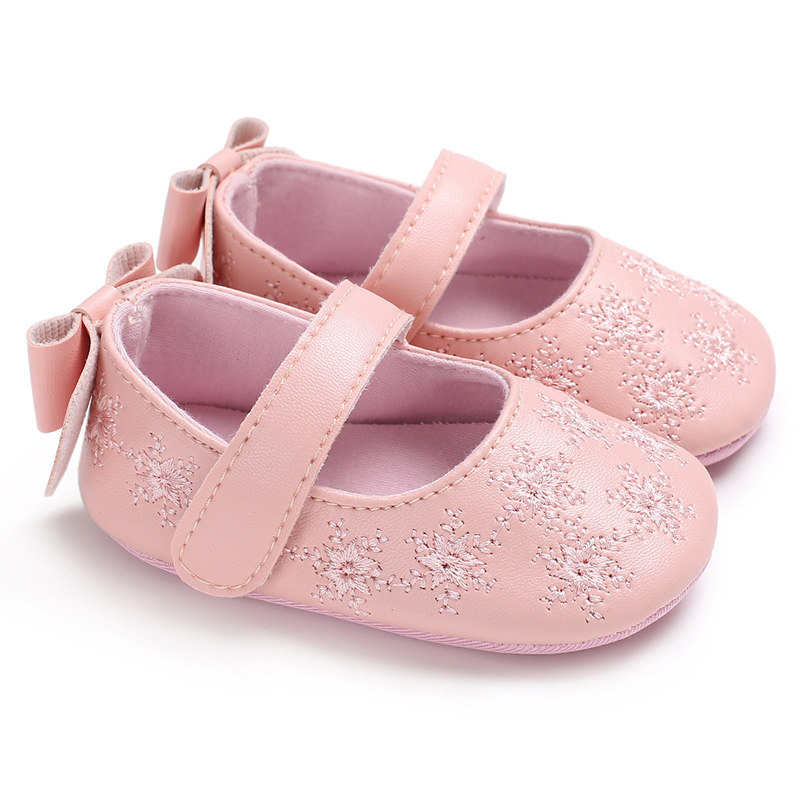 Baby / Toddler Sweet Snowflake Embroidered Bowknot Velcro Princess Prewalker Shoes