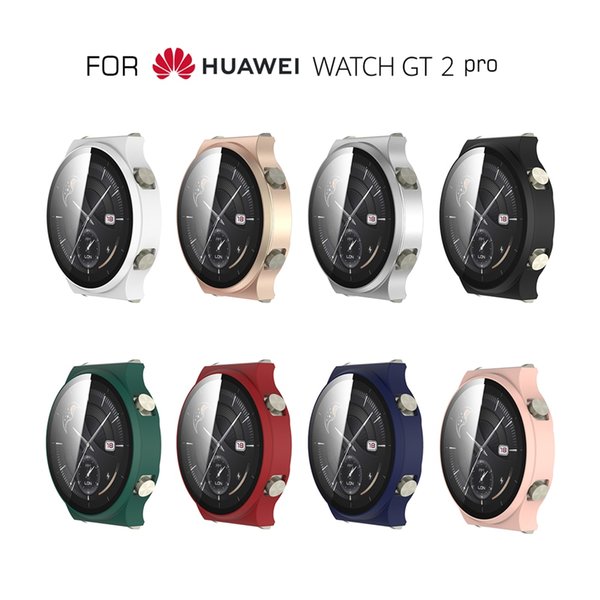 Huawei Watch GT 2 Pro Frosted Protective Case Tempered Glass Full Screen Protective Film GT2 Pro Watch Case