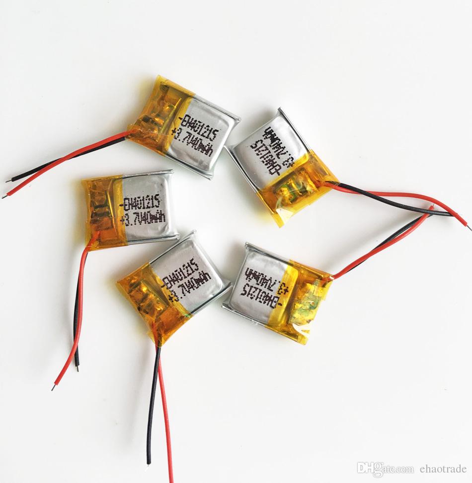 Wholesale 3.7V 40mAh 401215 Lithium Polymer LiPo Rechargeable Battery cells Power For Mp3 Mp4 PAD DVD DIY E-books bluetooth headphone