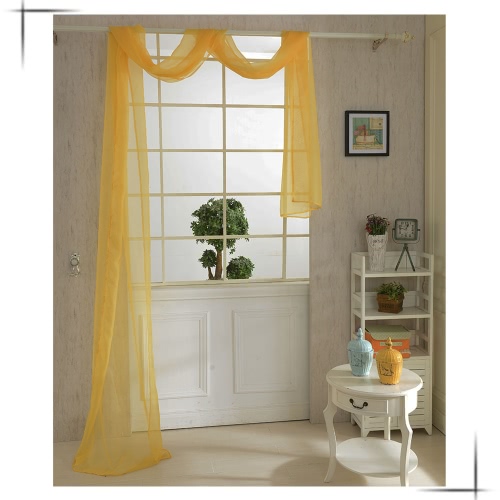 82*550cm Romantic Pure Color Voile Drapery Door Window Curtain for Living Room Wedding Banquet Decoration