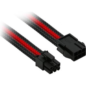 Nanoxia Single Sleeve - Spannungsversorgungs-Verlängerungskabel - 6-poliges PCIe Power (M) bis 6-poliges PCIe Power (W) - 30cm - eingerastet - Schwarz, Rot (NX6PV3ESR)