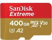 SanDisk Extreme - Flash-Speicherkarte (microSDXC-an-SD-Adapter inbegriffen) - 400GB - A2 / Video Class V30 / UHS-I U3 - microSDXC UHS-I (SDSQXA1-400G-GN6MA)