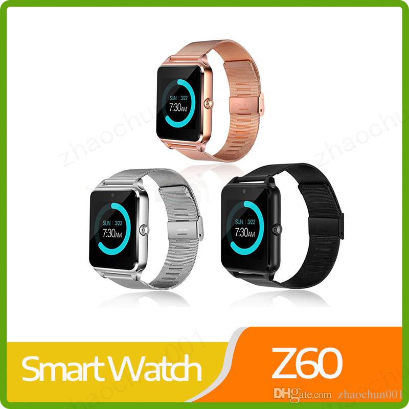 Hot Z60 Smart Watch metal multi-idioma Bluetooth Wrist Smartwatch Support SIM/TF Card Wristwatch For ios Android Phone