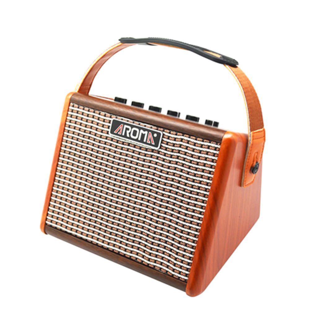 Aroma AG-15A 15W Acoustic Guitar Amplifier with Mic Interfaced Ultra-Efficient Class D Amplifier