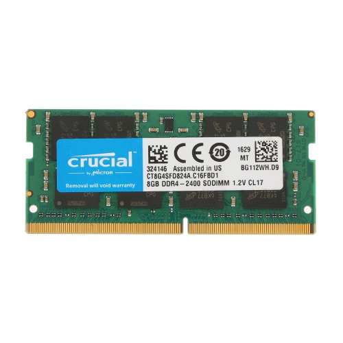 Crucial 8GB Single DDR4 2400MT/s PC4-19200 CL17 1.2V SODIMM 260-Pin Memory for Laptop Notebook CT8G4SFD824A