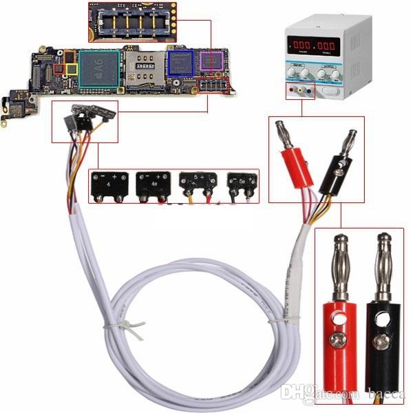 Kaisi 6-in-1 Professional DC Power Supply Phone Current Test Cable for iPhone 6 Plus 5S 5 4S 4 Repair Tools