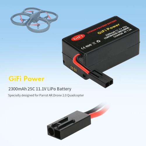 GiFi Power 2300mAh 25C 11.1V LiPo Battery for Parrot AR.Drone 2.0 Quadcopter
