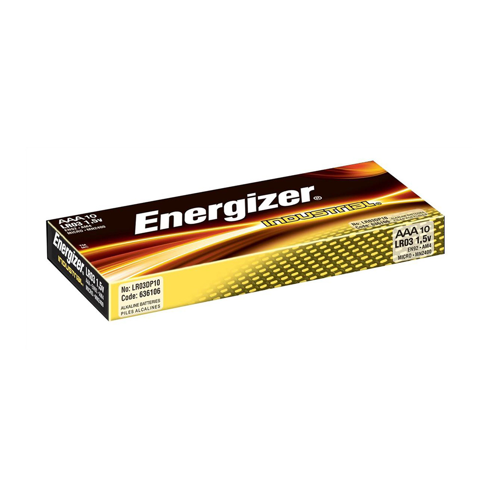 Energizer Industrial Professional Alkaline Batteries AAA LR03 MN2400 - Value Box of 10