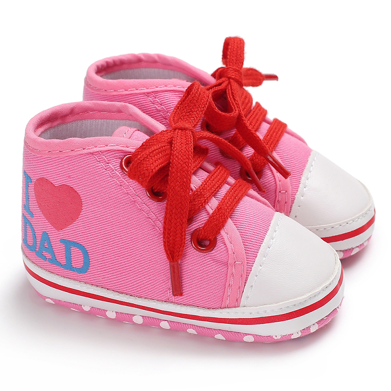 Baby / Toddler Girl I LOVE DAD or MOM Print Prewalker Canvas Shoes