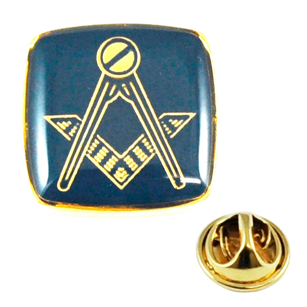 Gold Plated & Blue Masonic Lapel Pin Badge