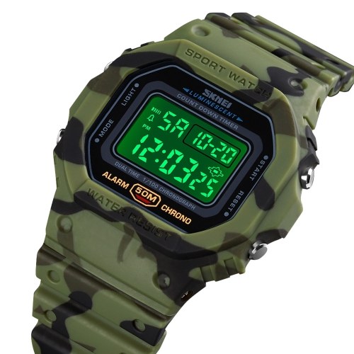 Montre de Sport numérique pour homme SKMEI montre de Sport étanche classique avec chronomètre d'alarme compte à rebours LED rétro-éclairage montre-bracelet électronique