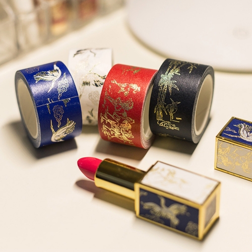 Traditional Patterns Washi Hot Stamping Masking Paper Tape Elegant Lipstick Decoration