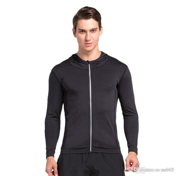 Autumn and winter outdoor sports men long-sleeved cardigan fast dry tight compression sports training clothess