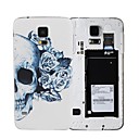 Elonbo Skull Wearing Flowers PC Bendable Battery Back Cover Housing Case for Samsung Galaxy S5 I9600