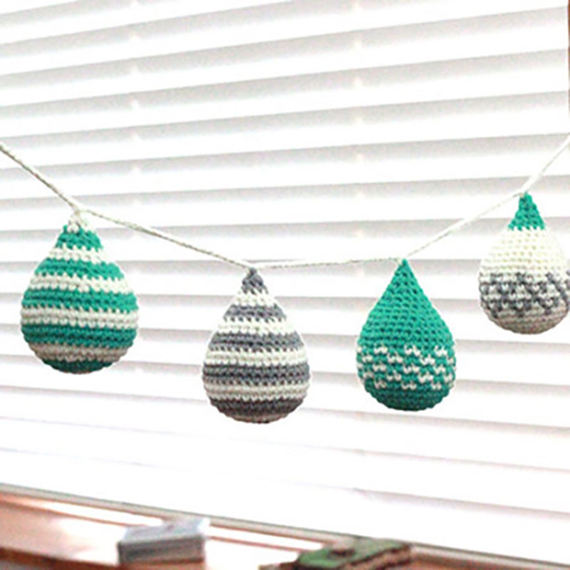 Knitting Handmade Striped Raindrop Baby Room Decor