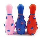 Bowling Shape with The Dog's pawprint Vinyl Squeaking Toy for Pets Dogs Cats(Assorted Colors)
