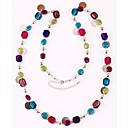 Fashion Multicolor Glass Beads Long Necklace